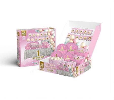 PARTİ SETİ 8 KİŞİLİK 1 YAŞ PEMBE