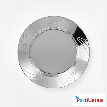 TABAK MİKA 26 CM 6 LI GÜMÜŞ