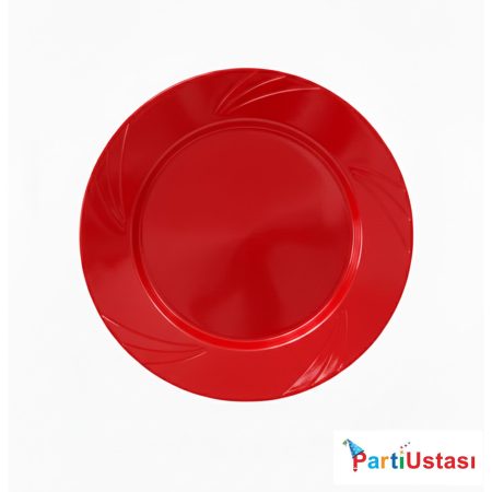 TABAK MİKA 26 CM 6 LI KIRMIZI